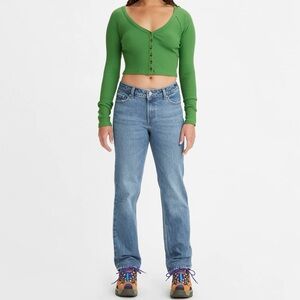 {Levi's Premium} "Low Pitch Straight" Loose Relaxed Stretch Denim Jeans